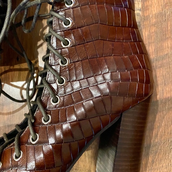 FREE PEOPLE Jeffrey Campbell Palermo Lace Up Heels - Picture 4 of 12